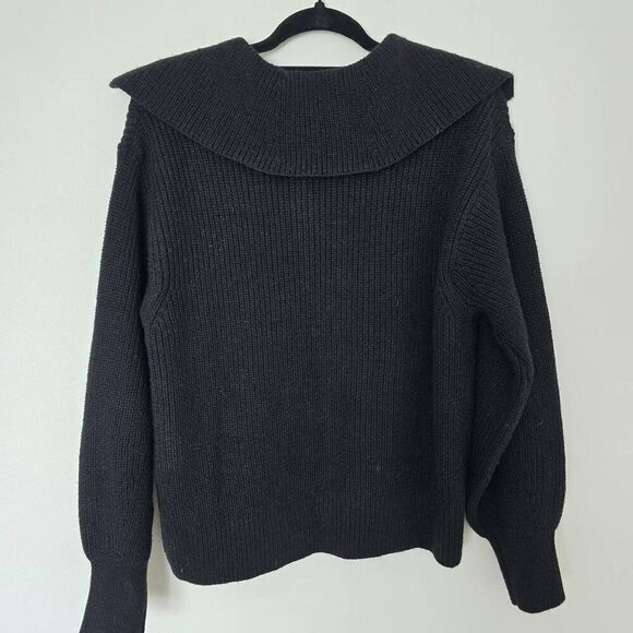 Banana Republic Sweater Women's Medium Black Knit Long Sleeve Collared Gorpcore - Picture 7 of 8